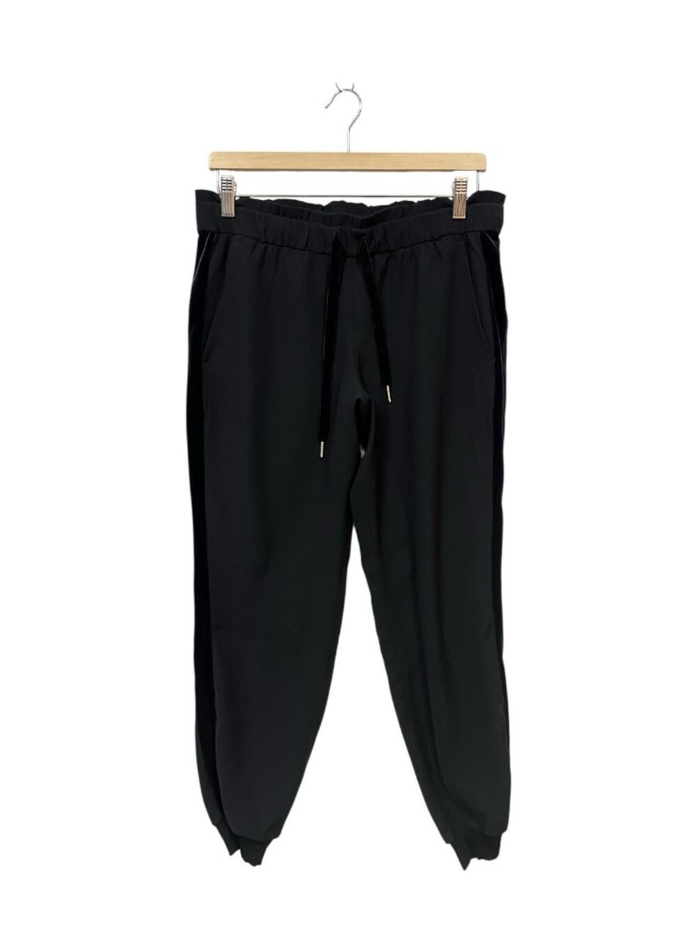 Lululemon Black On The Fly Joggers Velvet Trim Size 8
